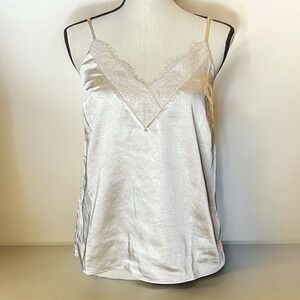 NWT Skies Are Blue Womens Lace Slip Cami Cream Champagne Camisole Small Coquette